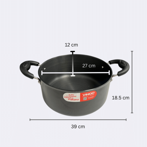 Vinod Black Pearl Sauce Pot With Glass Lid 26cm (7 L)
